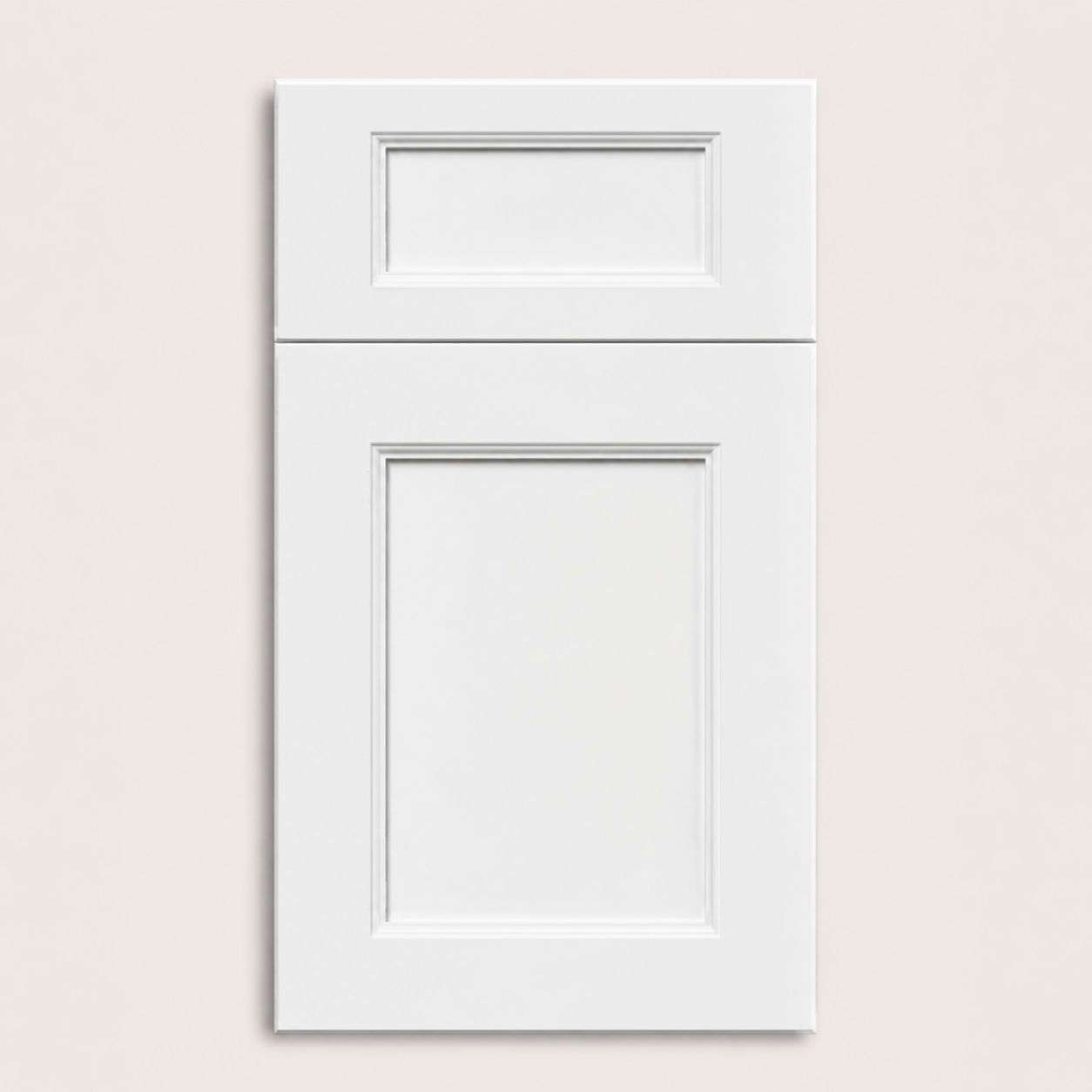 Liberty Beveled White cabinet door by Deluxe Wood Cabinetry